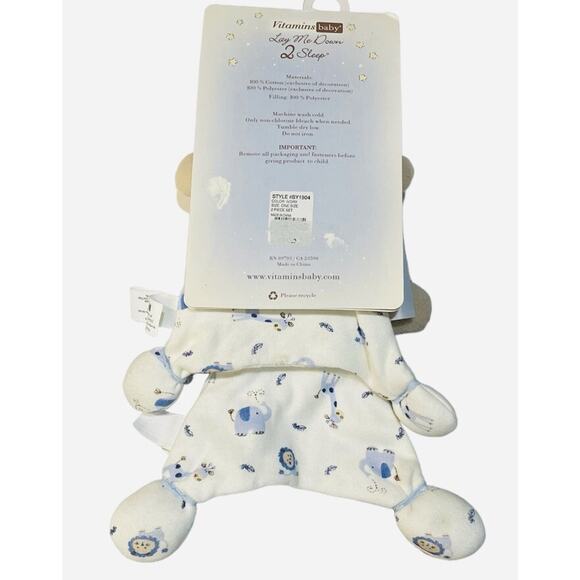 NEW Vitamins Baby Lion Plush Lovey Security Blanket 2 Pk Lay Me Down 2 Sleep HTF - Picture 4 of 7